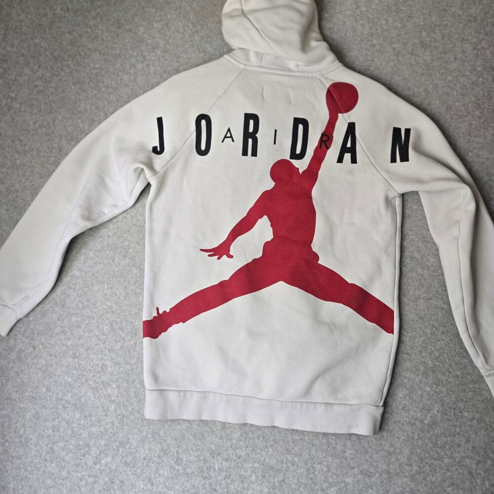 Jordan Full Zip Hoodie Men's Medium Red White Black Jumpman Logo Graphic Zip Up